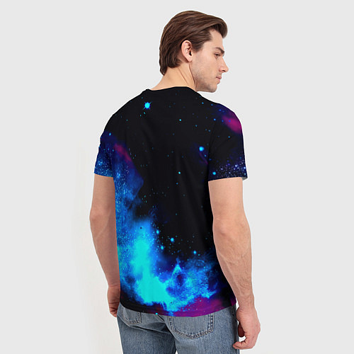 Мужская футболка Челси неоновый космос / 3D-принт – фото 4