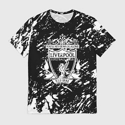 Мужская футболка Ливерпуль белые штриха красок