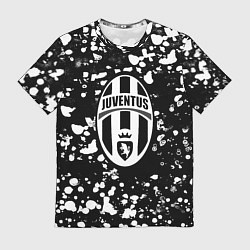 Мужская футболка Ювентус белые краски текстура