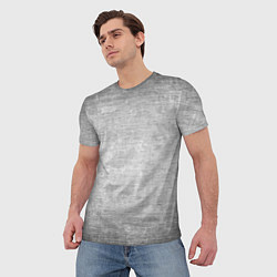 Футболка мужская Серая текстура с потёртостями и лёгким затемнением, цвет: 3D-принт — фото 2