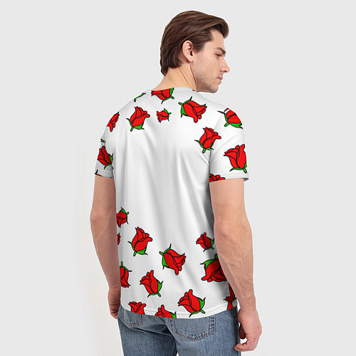 Мужская футболка Ювентус розы текстура / 3D-принт – фото 4