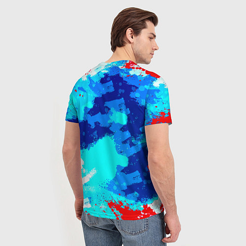 Мужская футболка Ювентус абстрактные краски / 3D-принт – фото 4