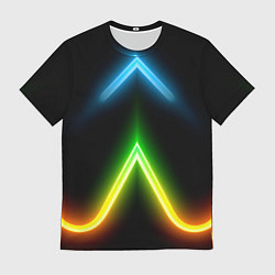 Футболка мужская Neon multicolored lines, цвет: 3D-принт
