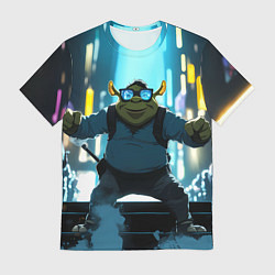 Футболка мужская Шрек в неоновых очках, цвет: 3D-принт