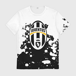 Футболка мужская Juventus белые краски текстура, цвет: 3D-принт