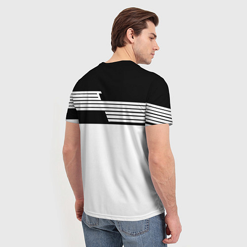 Мужская футболка Juventus полосы линии / 3D-принт – фото 4