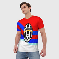 Футболка мужская Ювентус спортивная геометрия, цвет: 3D-принт — фото 2