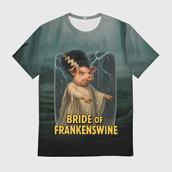 Мужская футболка Франкенштейн свинья невеста