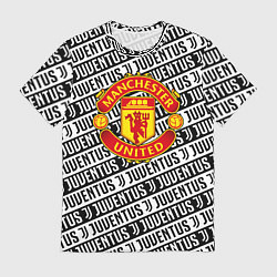 Мужская футболка Манчестер Юнайтед x ювентус паттерн