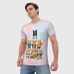 Футболка мужская Корги BTS, цвет: 3D-принт — фото 2