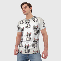Футболка мужская Много енотов, цвет: 3D-принт — фото 2