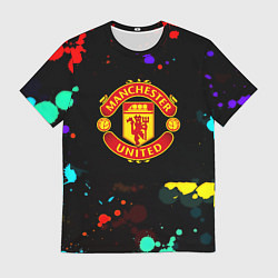 Мужская футболка Манчестер Юнайтед краски неон