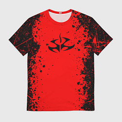 Мужская футболка Эмблема hitman на красном фоне