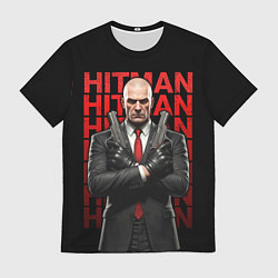 Мужская футболка Хитман скрестив руки с пистолетами