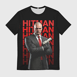 Футболка мужская Хитман скрестив руки, цвет: 3D-принт
