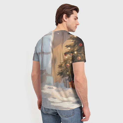 Мужская футболка Лошадка у елки / 3D-принт – фото 4