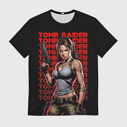 Мужская футболка Лара с пушками в руках
