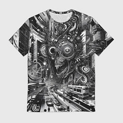Футболка мужская Cyber urban skull - ai art fantasy, цвет: 3D-принт