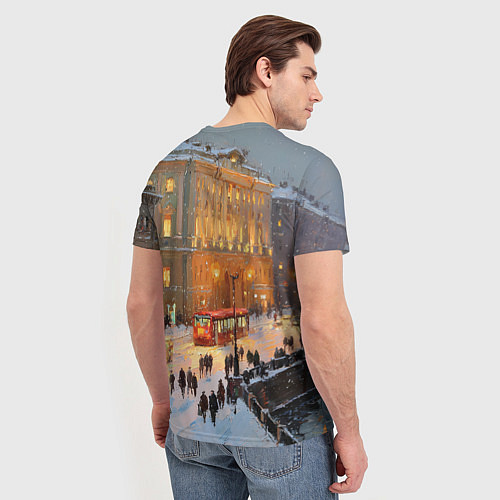 Мужская футболка Предновогодний Санкт-Петербург / 3D-принт – фото 4