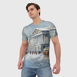 Футболка мужская Зимний Питер красками, цвет: 3D-принт — фото 2