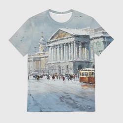 Мужская футболка Зимний Питер красками