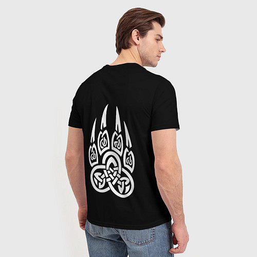 Мужская футболка Суровый волк с холодным нордическим взглядом / 3D-принт – фото 4