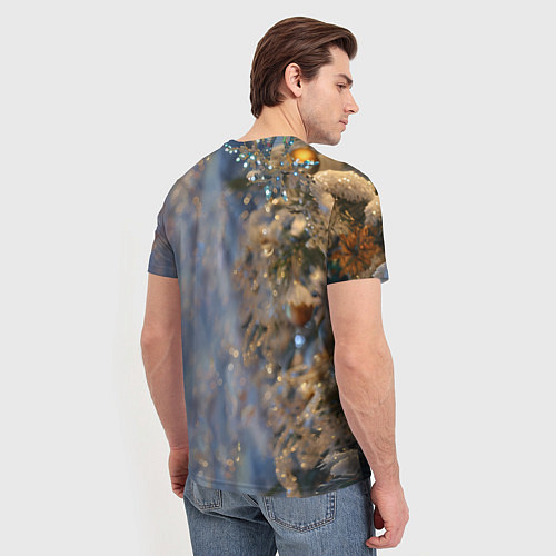 Мужская футболка Новогодняя лошадка в крапинку / 3D-принт – фото 4