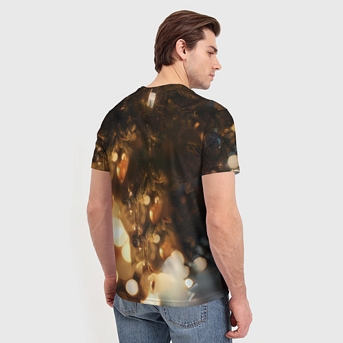 Мужская футболка Лошадка под новогодней елкой / 3D-принт – фото 4