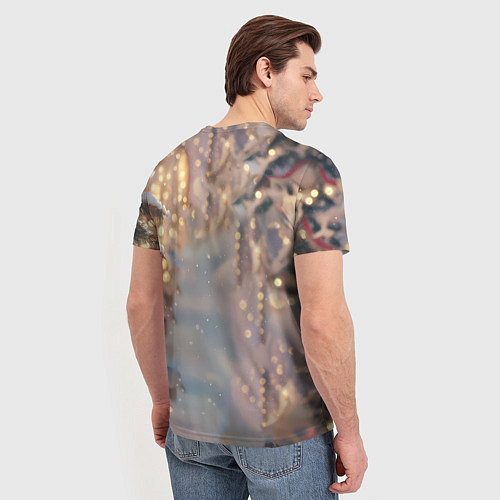 Мужская футболка Удивленная лошадка - Новый год / 3D-принт – фото 4