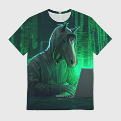 Мужская футболка Конь хакер