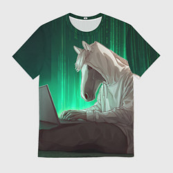 Мужская футболка Хакер лошадь