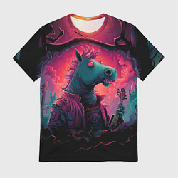 Мужская футболка Лошадь рок стиль