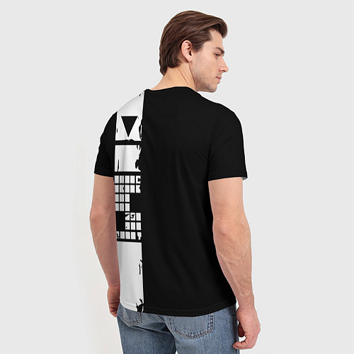 Мужская футболка Ювентус геометрия белая / 3D-принт – фото 4
