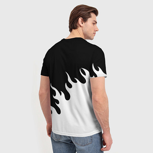 Мужская футболка Ювентус огонь текстура / 3D-принт – фото 4