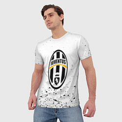 Футболка мужская Juventus краски текстура всплеск, цвет: 3D-принт — фото 2