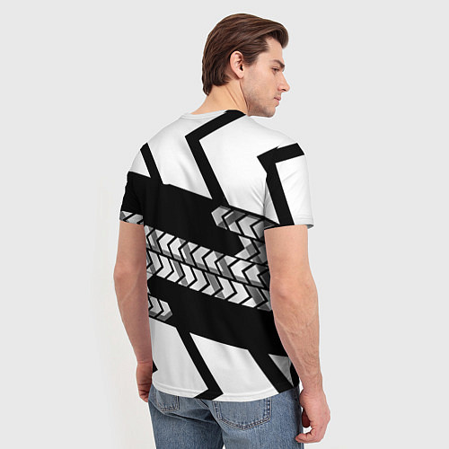Мужская футболка Реал Мадрид краски полосы / 3D-принт – фото 4