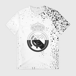 Мужская футболка Реал Мадрид черно белые краски