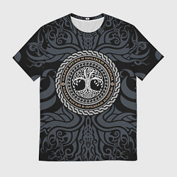 Мужская футболка Древо жизни в орнаменте - слава богам и предкам