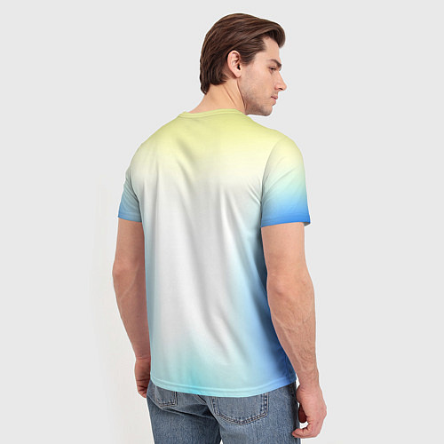 Мужская футболка Color yellow blue white / 3D-принт – фото 4