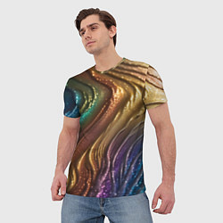 Футболка мужская Сморщенные складочки жидкости, цвет: 3D-принт — фото 2