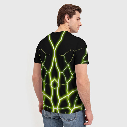 Мужская футболка Color green black / 3D-принт – фото 4