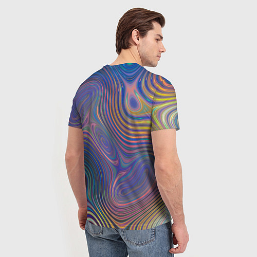 Мужская футболка Абстрактная рябь / 3D-принт – фото 4