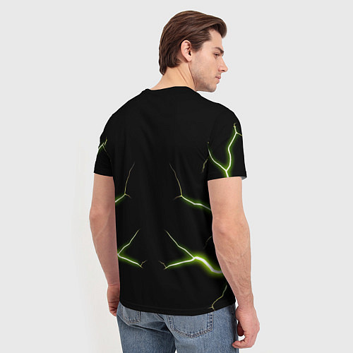 Мужская футболка Color green black / 3D-принт – фото 4