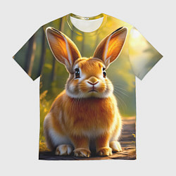 Мужская футболка Зайчик в лесу