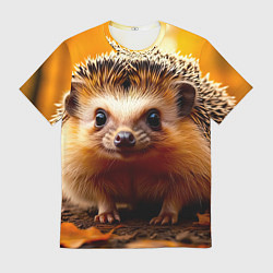 Мужская футболка Ежик в осеннем лесу