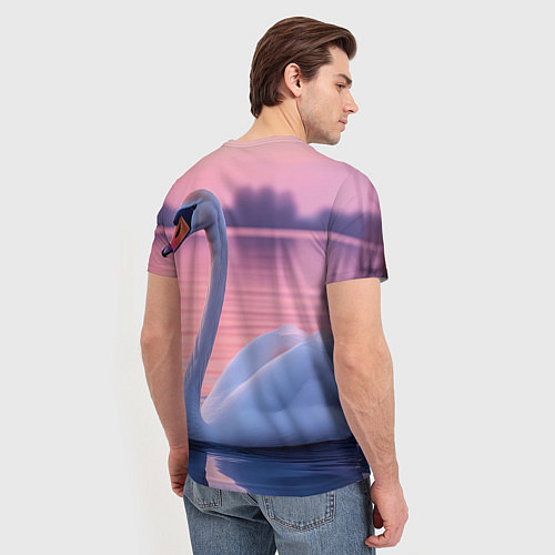 Мужская футболка Лебединая элегия / 3D-принт – фото 4