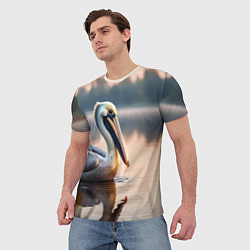 Футболка мужская Пеликан на рассвете, цвет: 3D-принт — фото 2