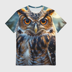 Мужская футболка Лунная сова в лесу