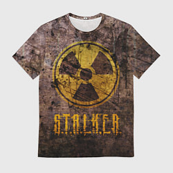 Мужская футболка Stalker - знак на ржавой поверхности