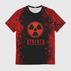Мужская футболка Stalker - красное на черном